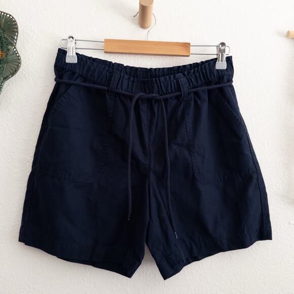 Talbots Navy Blue Pull-On Cotton Lyocell Blend Shorts Size Small - Picture 1 of 6